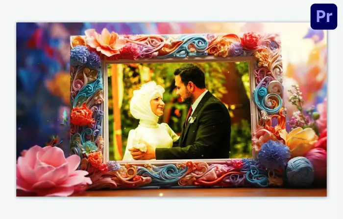 Stylish 3D Flower Themed Wedding Invite Slideshow